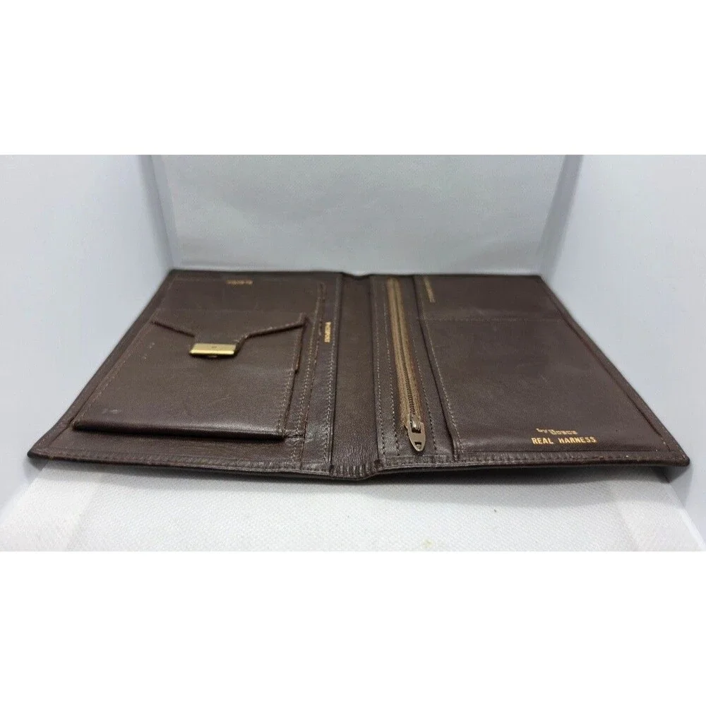 Bosca Slim Bifold Brown Leather Travel Wallet